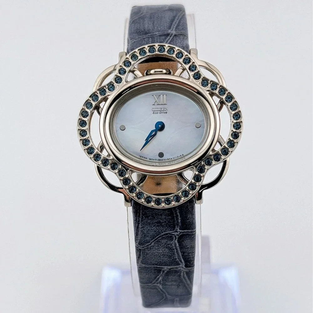 Citizen Lobella Flower Eco-Drive Blue Swarovski Crystal MOP Watch B023-S027578